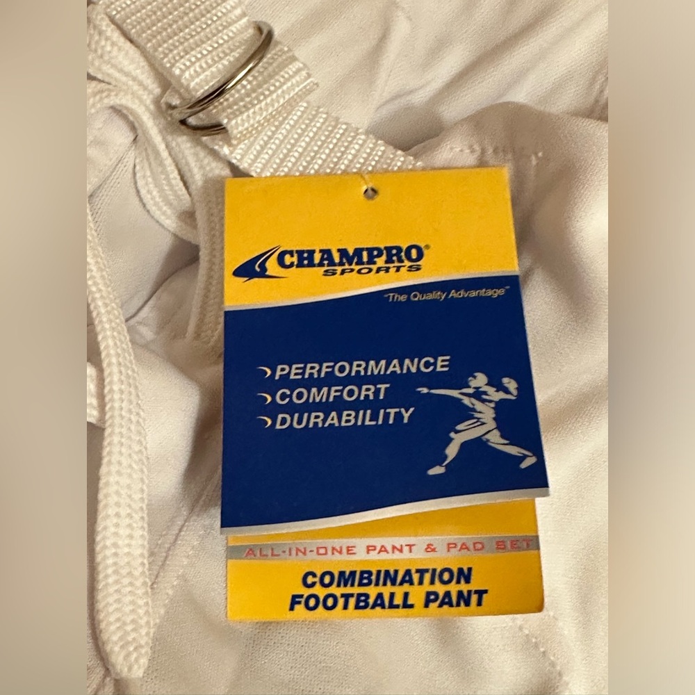 Champro Combination Football Pant Youth White Polyester Size Youth XL NWT - Picture 6 of 7